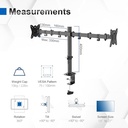 GRIFEMA GB2001A-2 Monitor Mount for 13-27 Inch Flat & Curved Screens, Height Adjustable, Tilt, Swivel, 360° Rotation, 10 Kg per Arm, VESA 75/100 Mm
