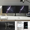 GRIFEMA GB2001A-2 Monitor Mount for 13-27 Inch Flat & Curved Screens, Height Adjustable, Tilt, Swivel, 360° Rotation, 10 Kg per Arm, VESA 75/100 Mm