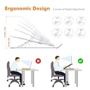 GRIFEMA GB1054 - Support réglable pour ordinateur portable avec 6 angles de réglage