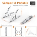 GRIFEMA GB1054 - Support réglable pour ordinateur portable avec 6 angles de réglage