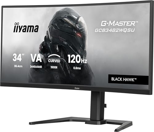 Iiyama 34" GCB3482WQSU-B1 120Hz Ultra-Wide Quad HD FreeSync Premium Cu