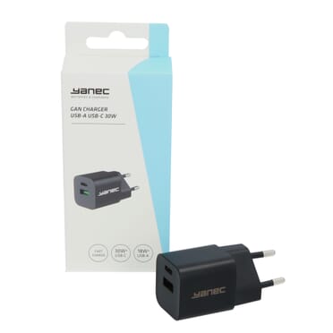 [P1057141] Yanec Compacte GaN lader USB-A USB-C 30W