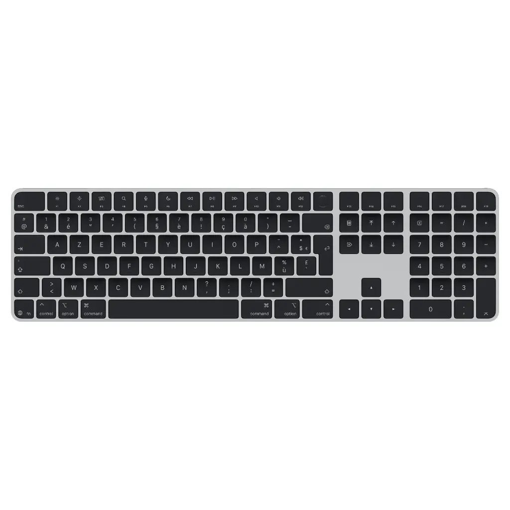 [MXK83F/A] Magic Keyboard avec Touch ID et pavé numérique pour les Mac avec puce Apple (USB‑C) - Français - Touches noires