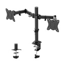 Support pour double écran PC de 13" à 27" - VESA 75x75mm/100x100mm - Charge maximale de 10kg par bras - Noir