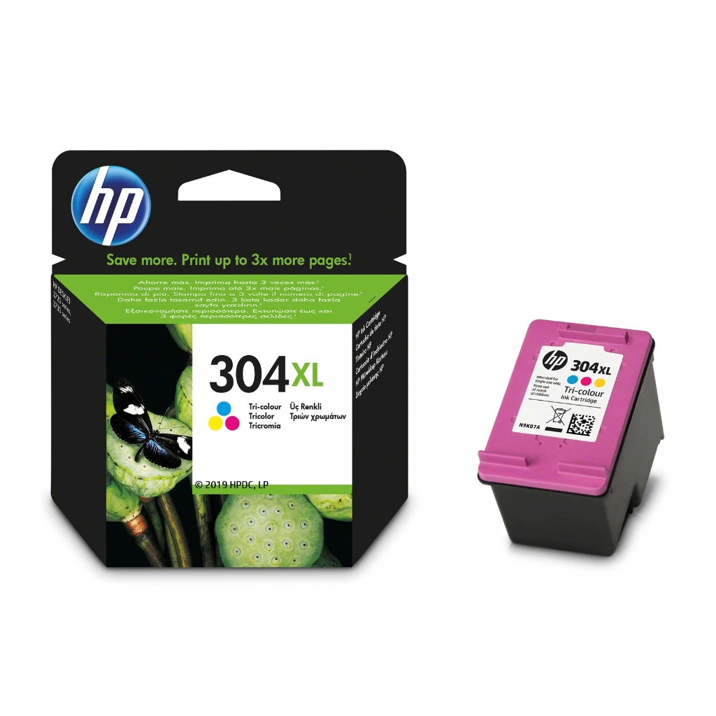 [N9K07AE#301] HP 304XL Cartouche d’encre trois couleurs grande capacité authentique