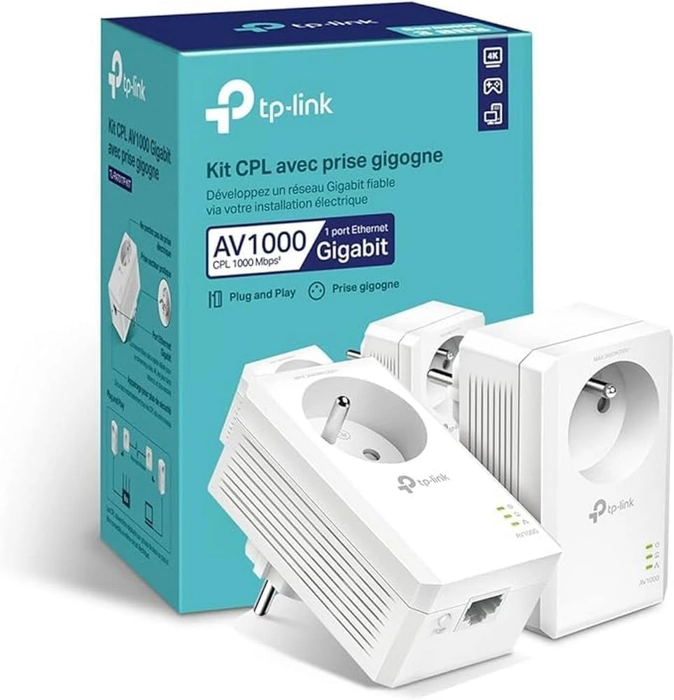 TP-Link CPL 1000Mbps avec 1 Port Gigabit et Prise Intégrée