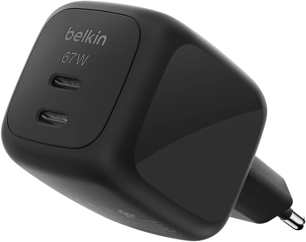 Belkin BoostCharge Pro - Chargeur secteur GaN deux ports USB-C (67 W)