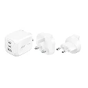 Belkin BoostCharge Pro - Chargeur secteur GaN 3 ports (70 W) + kit de voyage