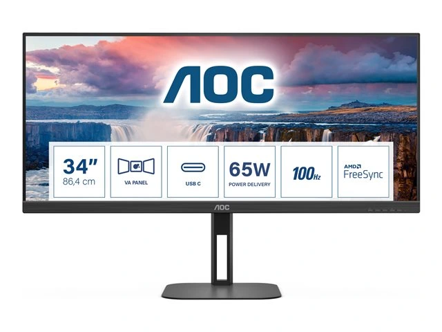 AOC Value-line U34V5C/BK - V5 series - LED monitor - 34"
