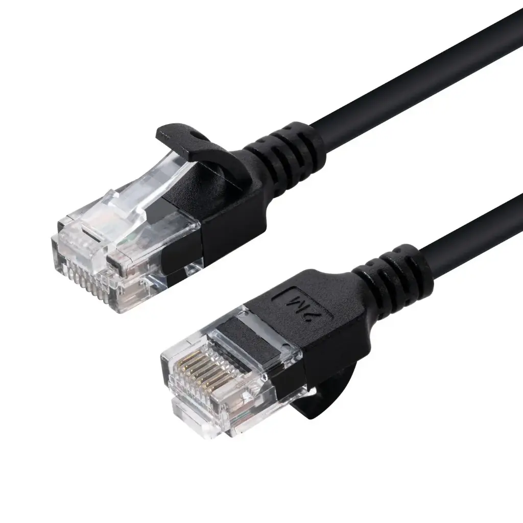 [V-UTP6A0025S-SLIM] MicroConnect U/UTP CAT6A Slim 0.25M - Noir 
