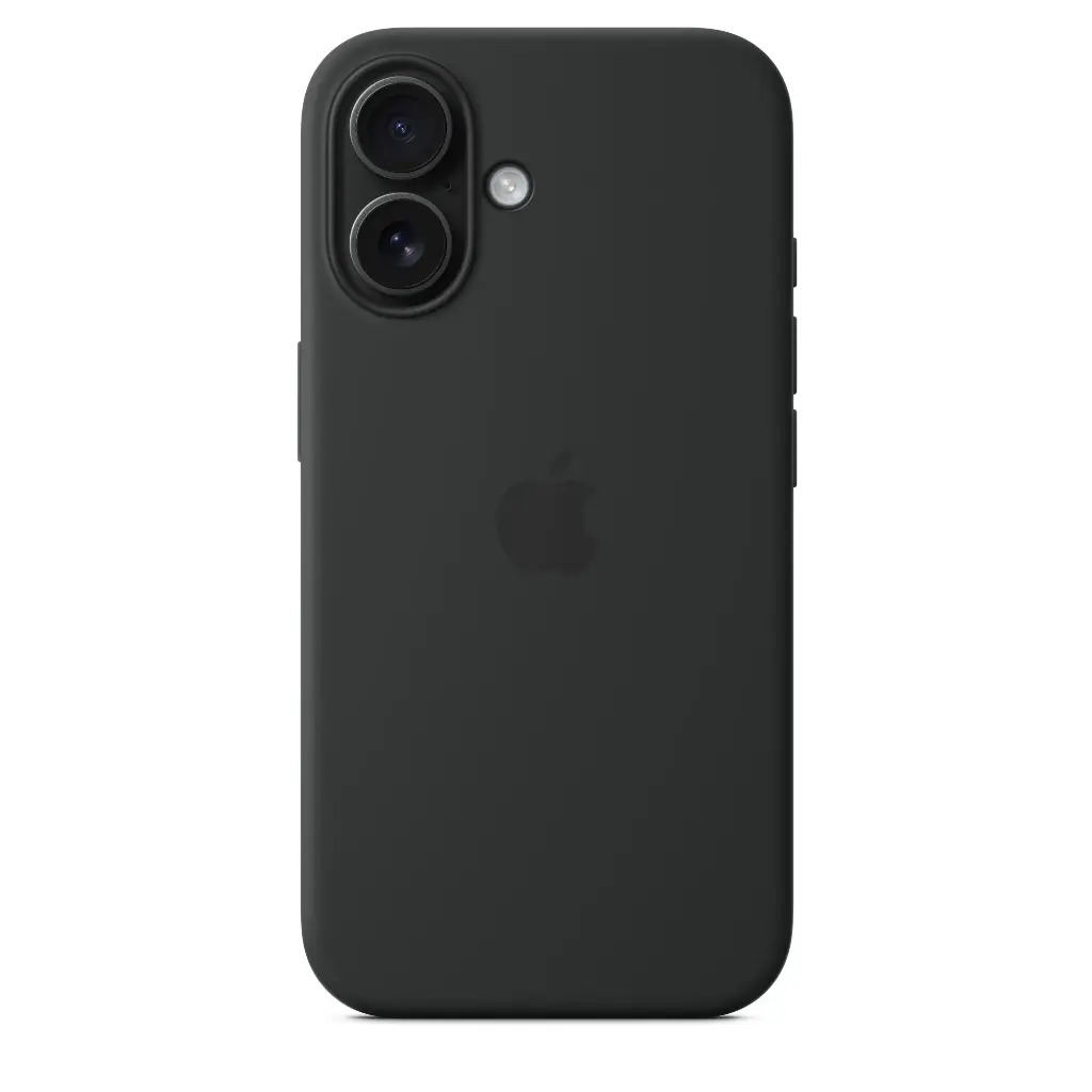 Coque en silicone avec MagSafe pour iPhone 16 (Noir)