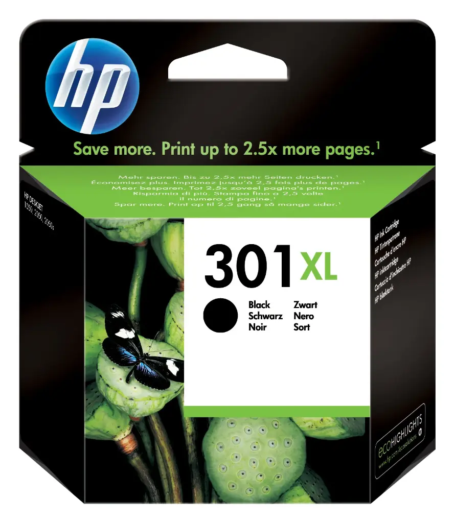 [CH563EE#UUS] HP 301XL cartouche d'encre noir grande capacité authentique