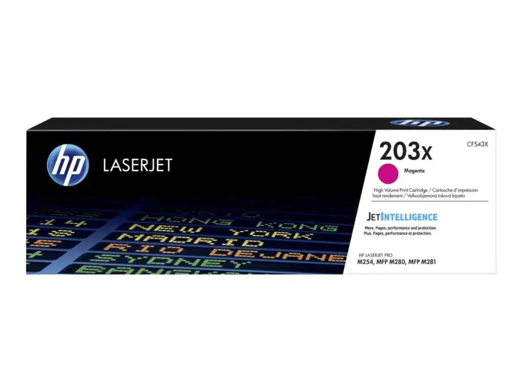 [CF543X] Cartouche de toner grande capacité magenta authentique HP 203X pour LaserJet