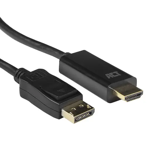 [AK3990] ACT AK3990 - Câble adaptateur de 1,8 mètres, DisplayPort mâle vers HDMI-A mâle