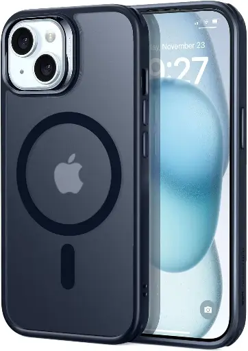 ESR Coque pour iPhone 15 - Compatible avec MagSafe - Noir Givré 