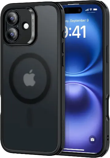 ESR Coque pour iPhone 16 - Compatible avec MagSafe - Noir Givré
